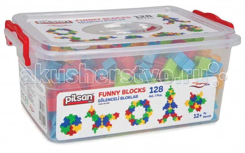 Конструктор Pilsan Funny Blocks 128 деталей
