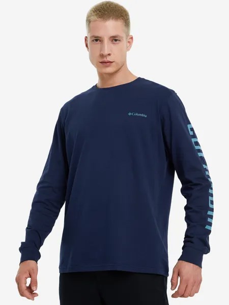 Лонгслив мужской оверсайз Columbia Rockaway River Graphic LS Tee, Синий