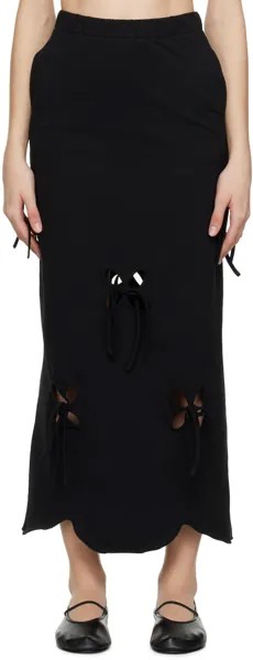 SSENSE Эксклюзивная черная юбка-миди с лепестками J.KIM