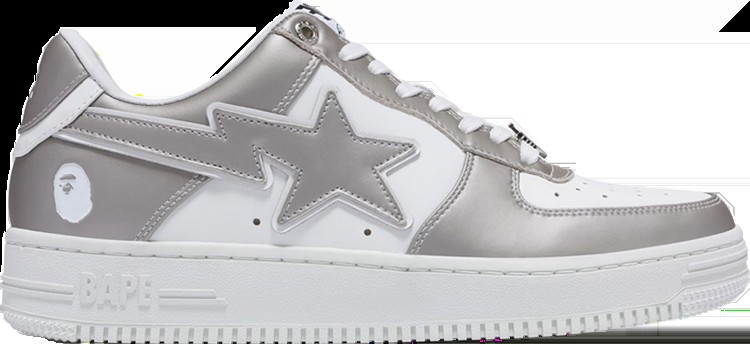 Кроссовки Bapesta #4 'Silver', серебряный