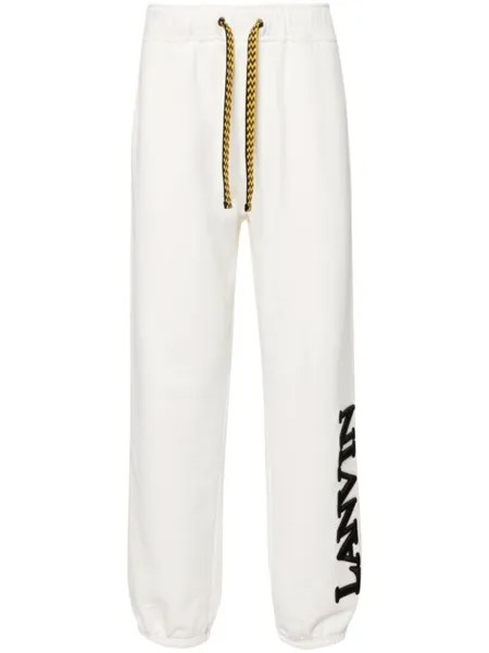Lanvin спортивные брюки с вышитым логотипом, белый