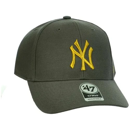 Бейсболка классическая с изогнутым козырьком '47 Brand MVP SNAPBACK METALLIC New York B-MTLCS17WBP (OS серый золотой)