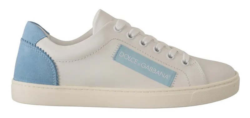 DOLCE - GABBANA Обувь Бело-синие кожаные низкие кеды женские EU36 / US5.5