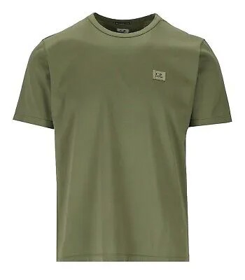 Светлая майка Cp Company 70/2, зеленая футболка мужская