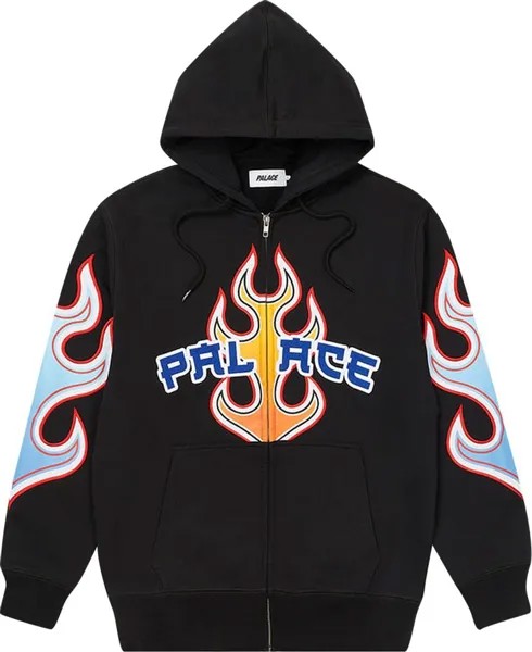 Толстовка Palace Flame Zip Hood 'Black', черный