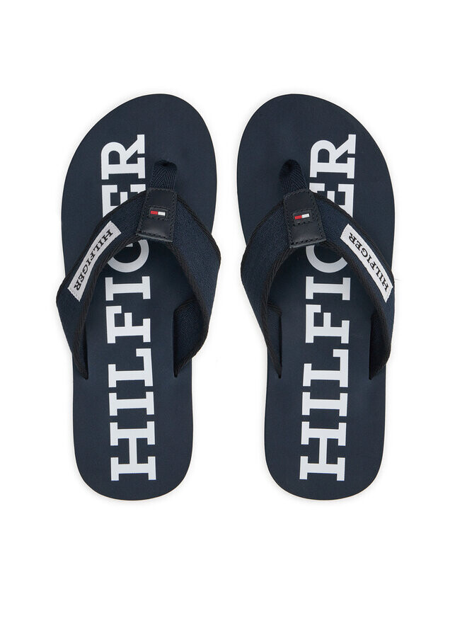 Шлепанцы на пальцах Tommy Hilfiger Chancletas Patch Hilfiger Beach Sandal, темно-синий