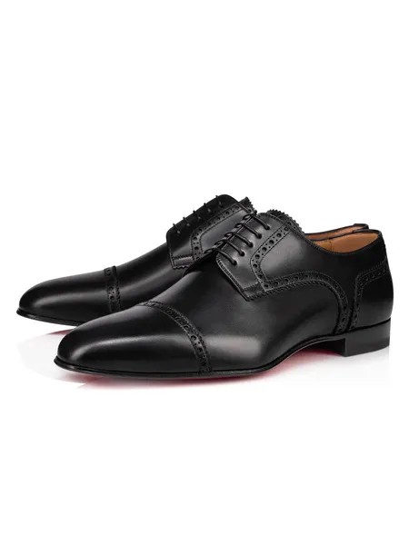 Milanoo Men's Lace Up Brogues Cap Toe Dress Shoes in Black