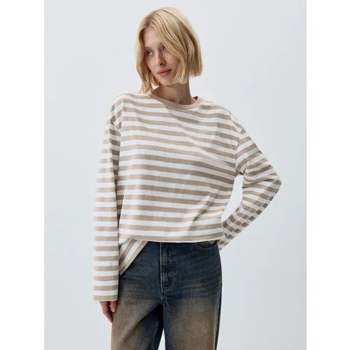 Лонгслив Sela Anna Oversize fit, размер L INT, бежевый