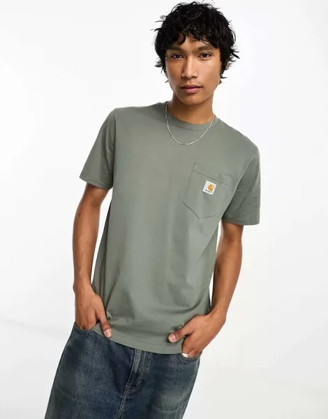 Зеленая футболка с карманом Carhartt WIP