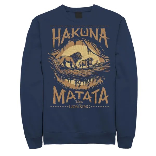 Мужской свитшот The Lion King Live Action Hakuna Matata Sunset, Blue Disney, синий