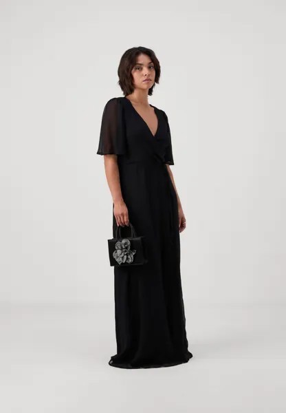 Длинное платье Vmsmilla 2/4 V Neck Dress Vero Moda, черное