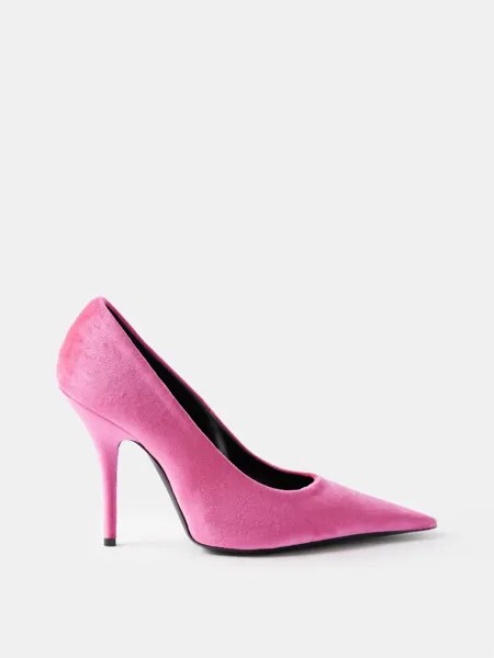 Бархатные туфли knife 110 Balenciaga, розовый