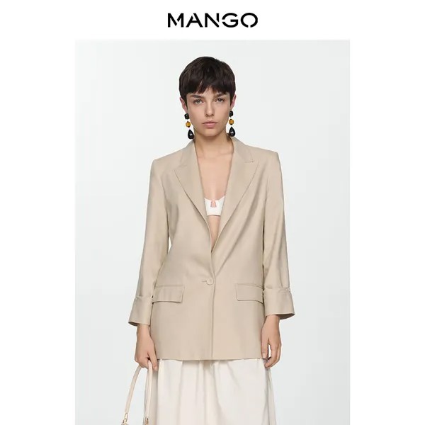 Женский жакет Mango в деловом стиле, светло-розовый