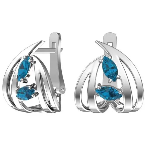 Серебряные серьги с кварцем им. 2101331-04285