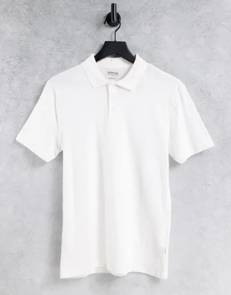 Белая футболка-поло облегающего кроя Burton-Белый