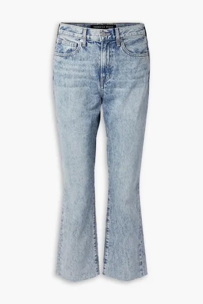 Укороченные расклешенные джинсы Carly с высокой посадкой Veronica Beard, легкий деним