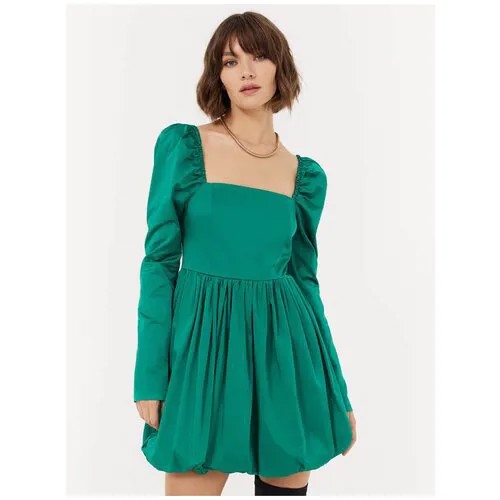 Платье TOPTOP, атлас, вечернее, полуприлегающее, мини, подкладка, размер M-L, зеленый
