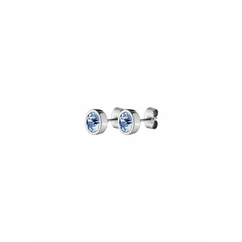 Серьги пусеты DYRBERG/KERN, кристаллы Swarovski, голубой, серый