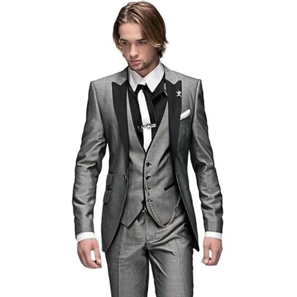 Светильник серый Для мужчин без бретелек сексуальное вечернее платье тосты костюм со смокингом жениха Вечерние пальто жилет брюки комплекты (куртка + брюки + жилет + галстук-бабочка) NO:095