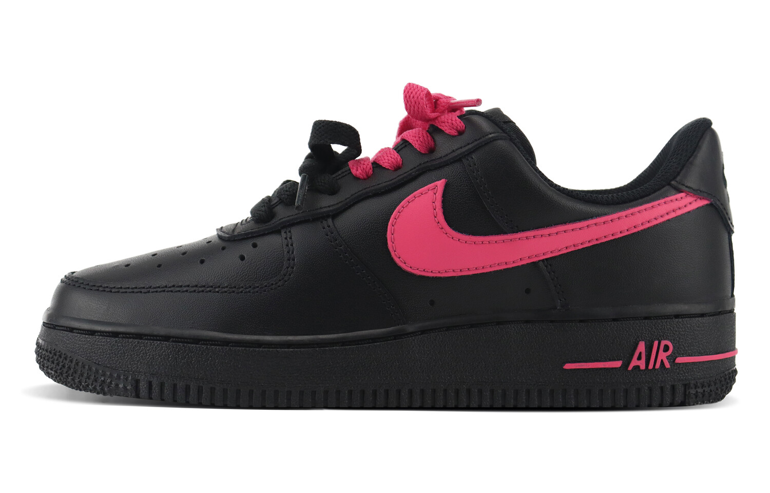 Кроссовки Nike Air Force 1 Skateboarding Shoes Women's Low-top Black/pink, черный/розовый