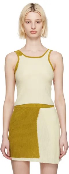 Off-бело-коричневая майка в прибрежном стиле Eckhaus Latta