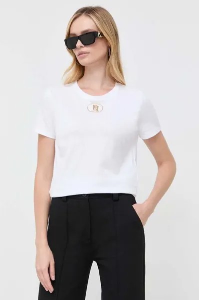 Хлопковая футболка Elisabetta Franchi, белый