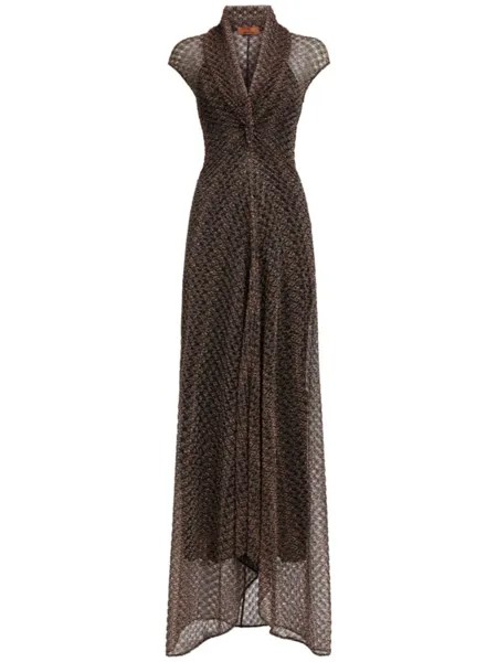 Missoni длинное платье из кружева ламе, черный