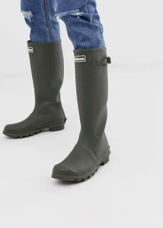 Резиновые сапоги оливкового цвета Barbour-Зеленый