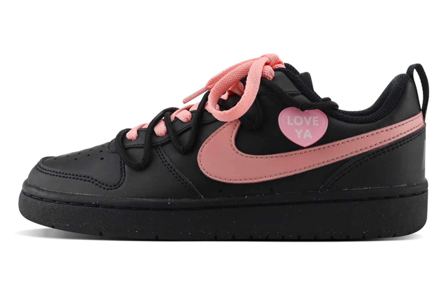 Кроссовки Nike Court Borough Skateboarding Shoes Women's Low-top Black/pink, черный/розовый