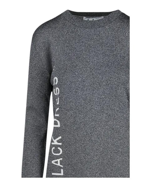 Маленькое черное платье Off-White, серебро