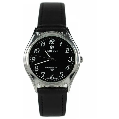 Perfect часы наручные, мужские, кварцевые, на батарейке, кожаный ремень, японский механизм GX017-118-4
