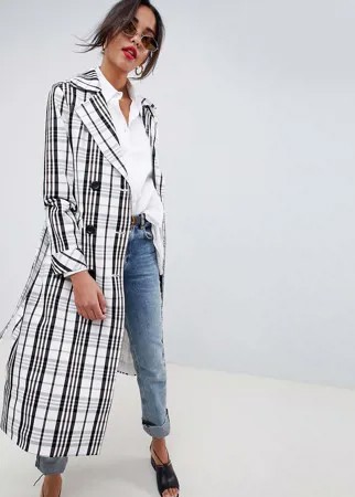 Макинтош в монохромную клетку ASOS DESIGN-Мульти