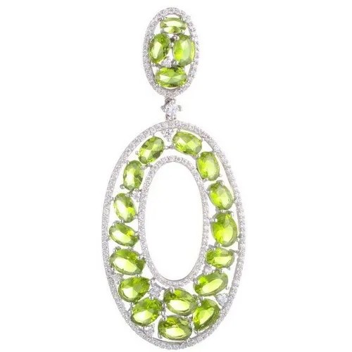 Подвеска ELEMENT47, серебро, 925 проба, перидот, фианит