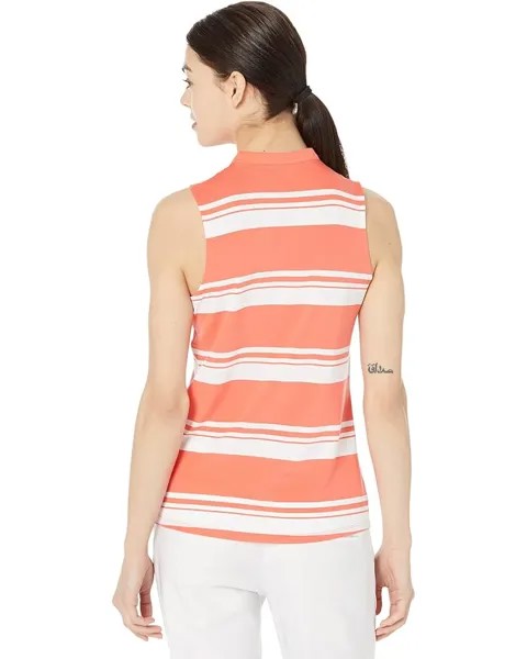 Поло Puma Cloudspun Valley Stripe Sleeveless Polo, цвет Hot Coral