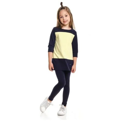 Комплект одежды  Mini Maxi для девочек, легинсы и футболка, повседневный стиль, размер 80, синий, желтый
