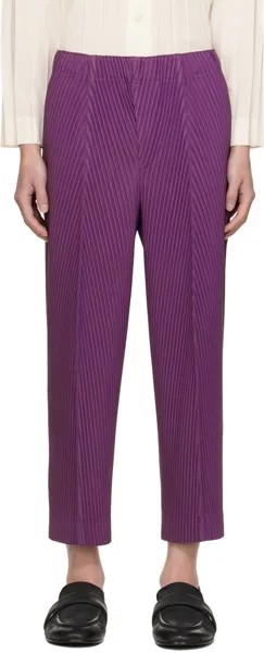 Фиолетовые брюки со складками Homme Plisse Issey Miyake