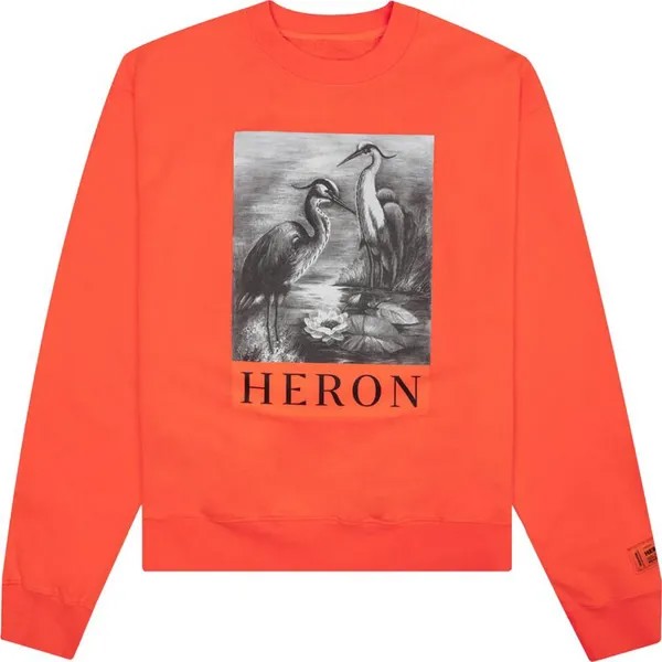 Лонгслив Heron Preston Logo Print Long-Sleeve Sweatshirt 'Orange/Black', оранжевый
