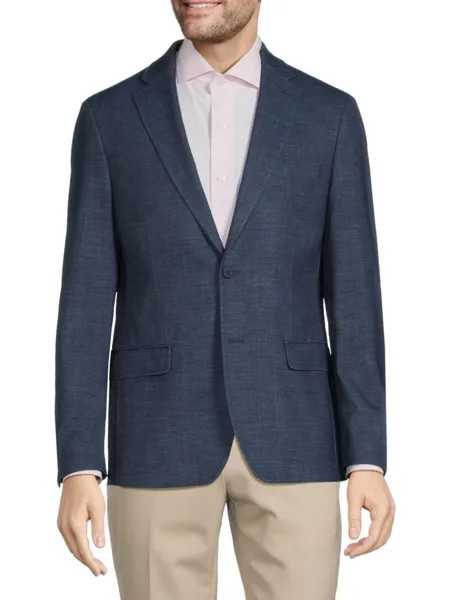 Фактурный пиджак приталенного кроя Calvin Klein, цвет Denim