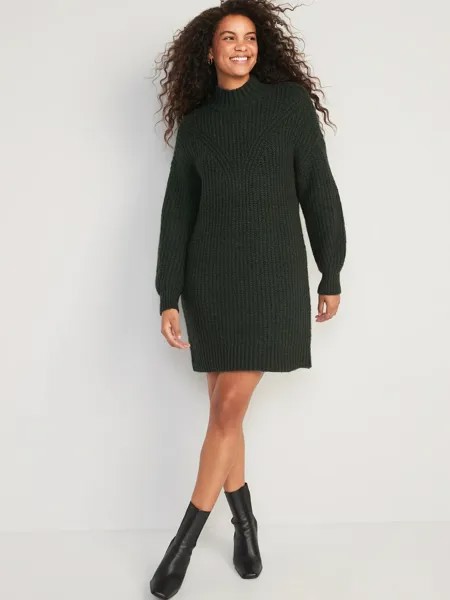 Платье-свитер с длинными рукавами и воротником-стойкой Old Navy Forest Green, размер XXL для миниатюрных