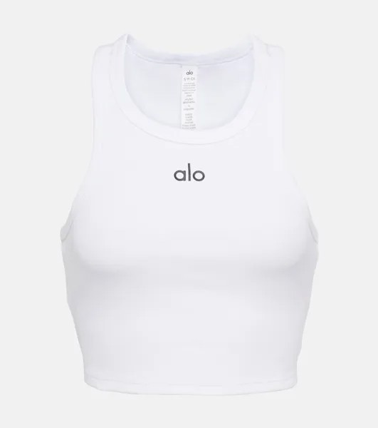 Укороченная майка Aspire из смесового хлопка Alo Yoga, белый