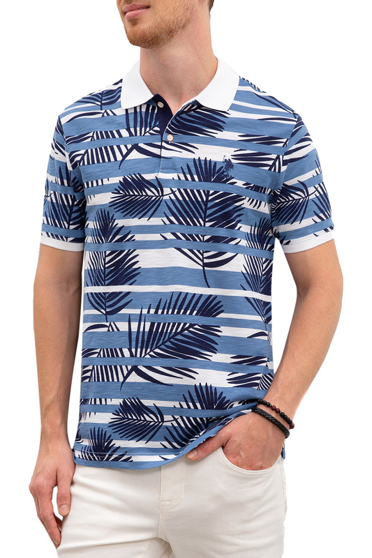 Футболка-поло мужская G081SZ0110PRAT U.S. POLO Assn. синяя 2XL