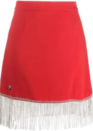 Philipp Plein декорированная юбка с бахромой