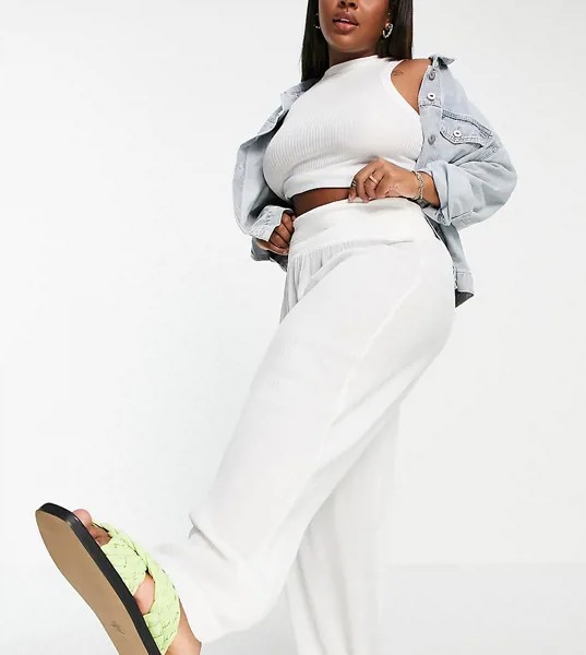 Белые пляжные брюки Vero Moda Curve-Белый