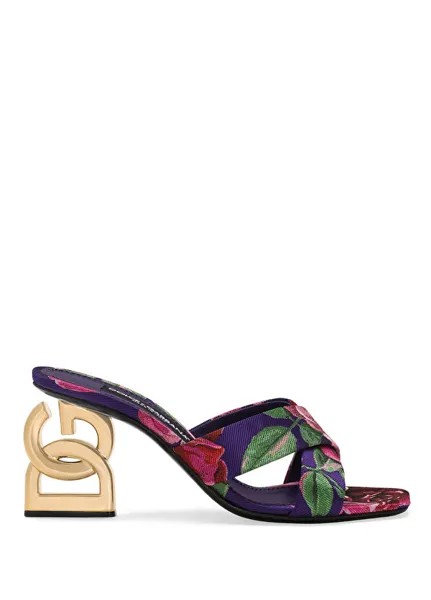 Женские тапочки на каблуке с логотипом Dolce&Gabbana, мультиколор