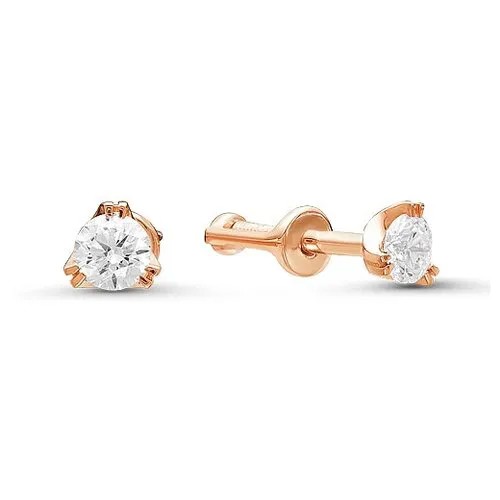 Серьги Бриллианты Костромы, красное золото, 585 проба, бриллиант