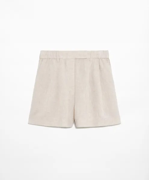 Шорты Oysho Linen Tailored Fit, светло-бежевый