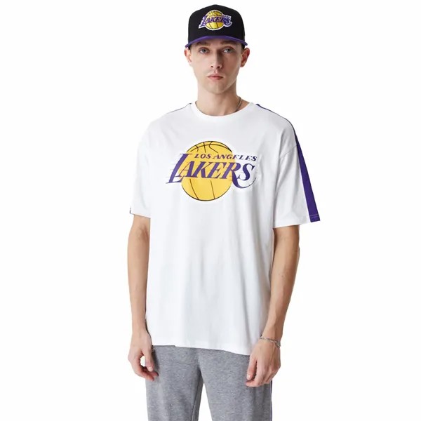 Футболка с коротким рукавом New Era NBA Colour Block OS Los Angeles Lakers, белый