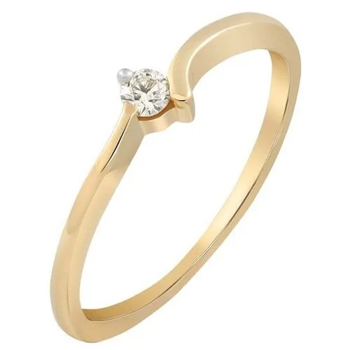 Кольцо Diamond Prime, белое золото, 585 проба, бриллиант, размер 16