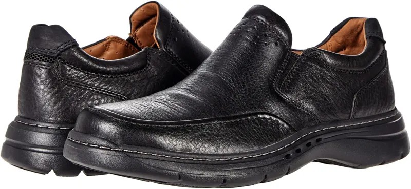 Лоферы Un Brawley Step Clarks, цвет Black Tumbled Leather