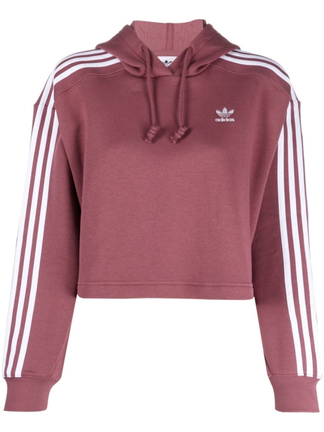 Adidas укороченное худи с кулиской, красный
